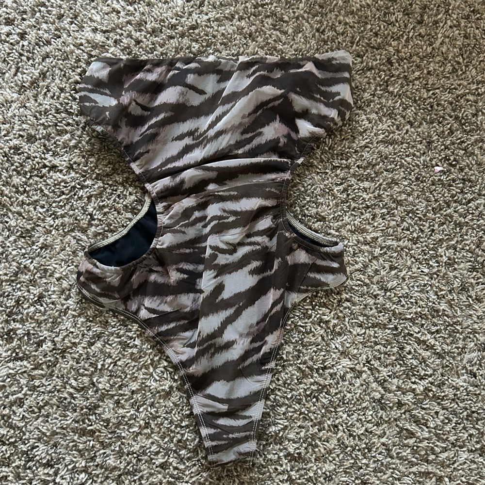 Fashion Nova Brown and Black Bodysuit One Piece